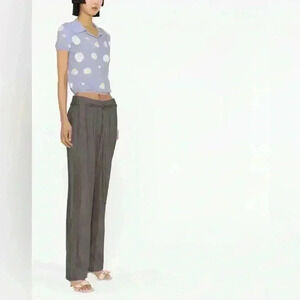 NWT! Ganni Straight Leg Belted Trousers